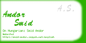 andor smid business card